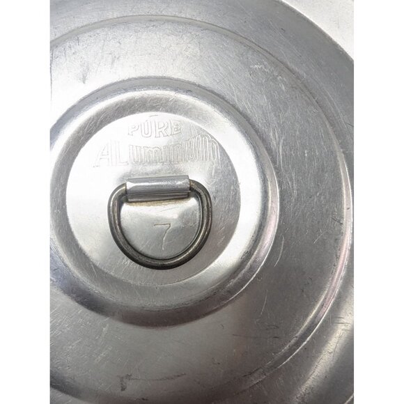 Vintage Pure Aluminum Safety Ring Pot Cover Round Metal Lid 7" - Picture 3 of 5